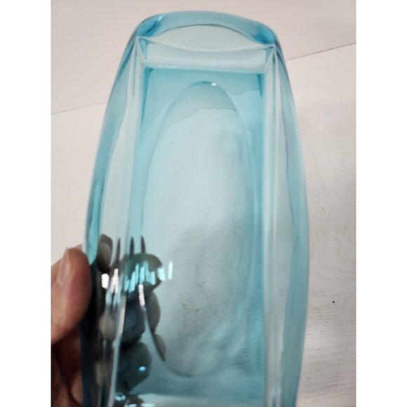 VTG Hazel Atlas Blue Glass Celery Dish Serving Tray Colony Square Rectangular - Picture 6 of 10